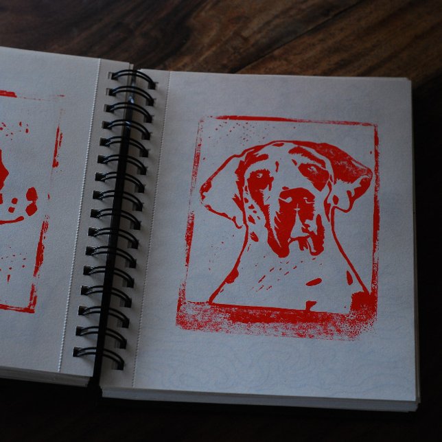 Hundposter Esra Modern Poster (Real linocut print as entry art for this digital version!)