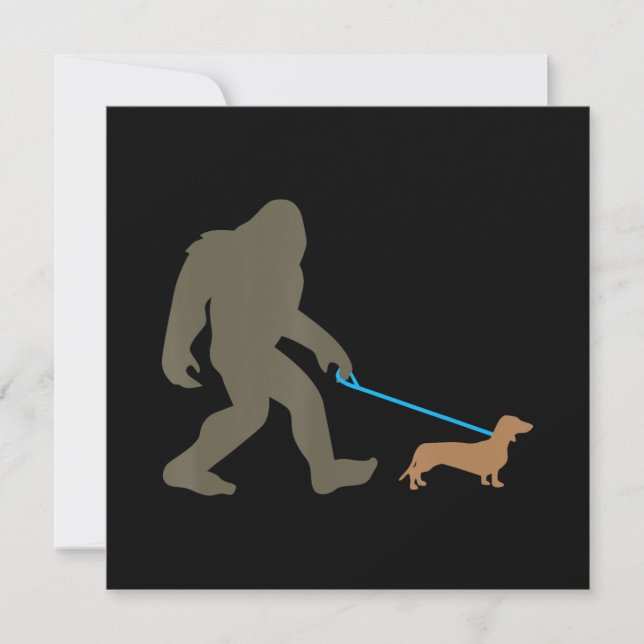 Hundpresent | Bigfoot Gående Dachshund Inbjudningar (Framsida)