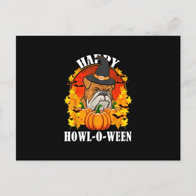 Hundpresent | Bulldog Halloweenpresent För Hundäls Helg Vykort (Framsida)