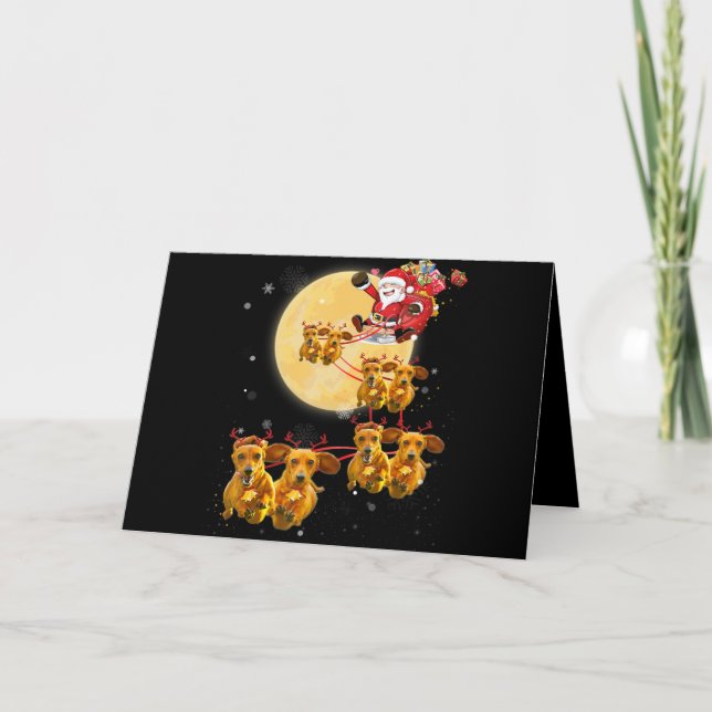 Hundpresent | Jultax Dachshund Hund Rolig Helgkort (Framsida)