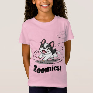 Hundpresent - Söt fransk bulldog Zoomies flickor t Shirt