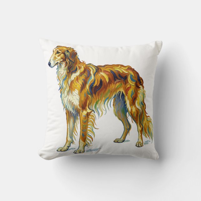 Hundpresent Vibrant Färgrik Saluki Hunddesign Kudde (Framsida)