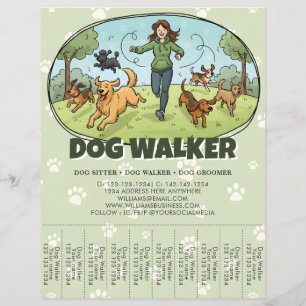 Hundpromenad Hundpromenadtjänst Anpassad Reklamblad