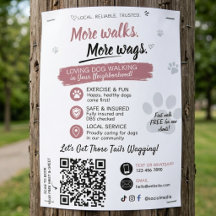 Hundpromenad Husdjur Sittning Affisch QR-kod