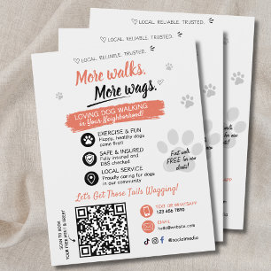 Hundpromenad Husdjurssittarverksamhet Flyers QR-ko
