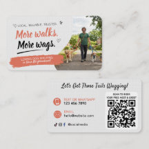 Hundpromenad Husdjursvakt med QR-kod Namn Kort
