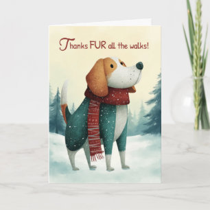 Hundpromenad jul tack Beagle röd scarf Kort