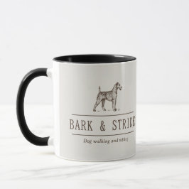 Hundpromenad Sittande Företag Logo Naturlig Brun Mugg