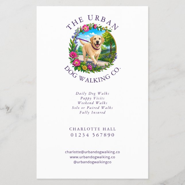 Hundpromenadtränare Flyer Labrador Logotyp (Framsidan)