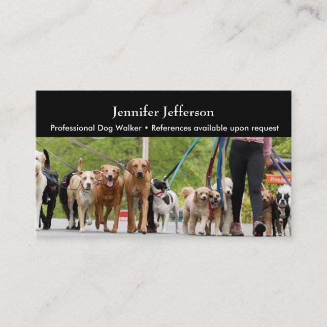 Hundpromenerare  visitkort lojalitetskort (Framsida)