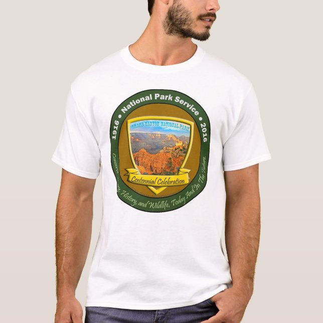 Hundraårs- manar för nationalpark grundläggande t shirt (Framsida)