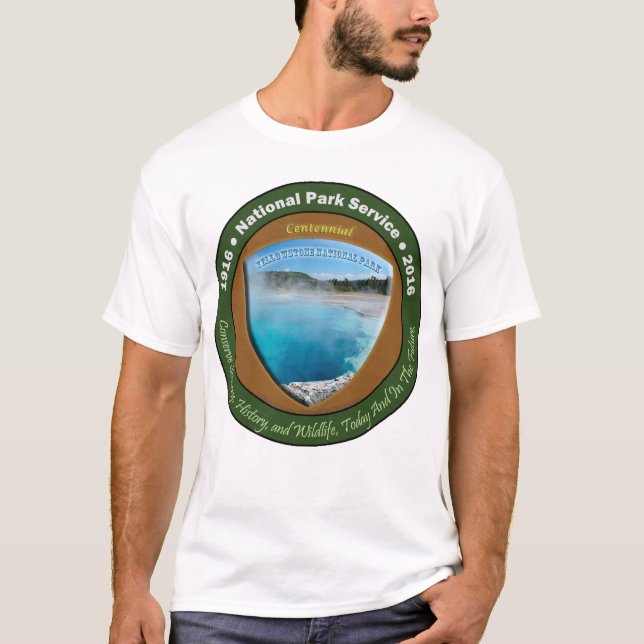 Hundraårs- TShirt Yellowstone för nationalpark Tee (Framsida)