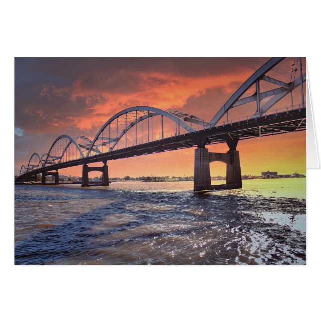 Hundraårsjubileet överbryggar på solnedgången OBS kort (Framsidan Horizontal)