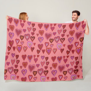 Hundrade hjärtan Fleece Blanket