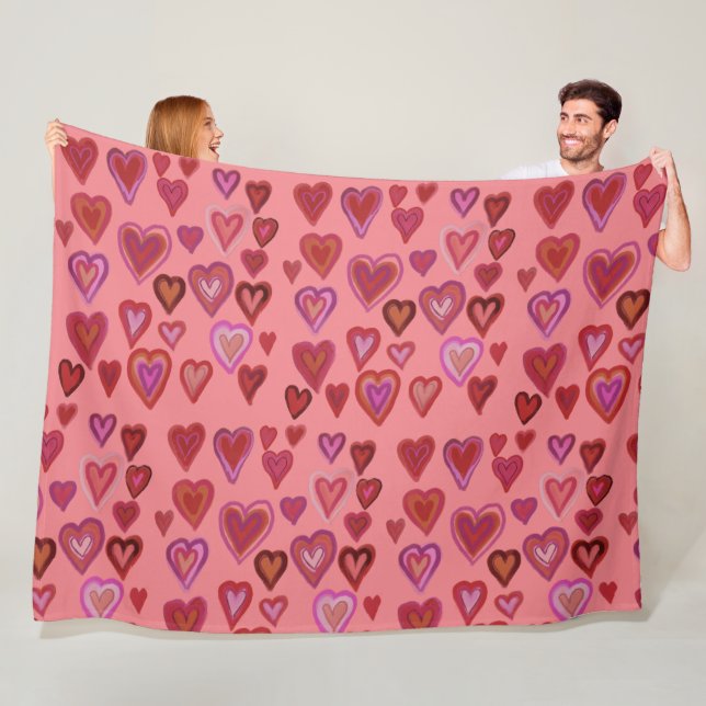 Hundrade hjärtan Fleece Blanket (På plats)