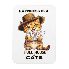HUNDRAGEN ÄR ETT FULLT KATTPoker Magnet