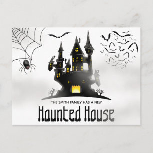 Hundrahus, Halloween, helige Flytta Annoucement Vykort
