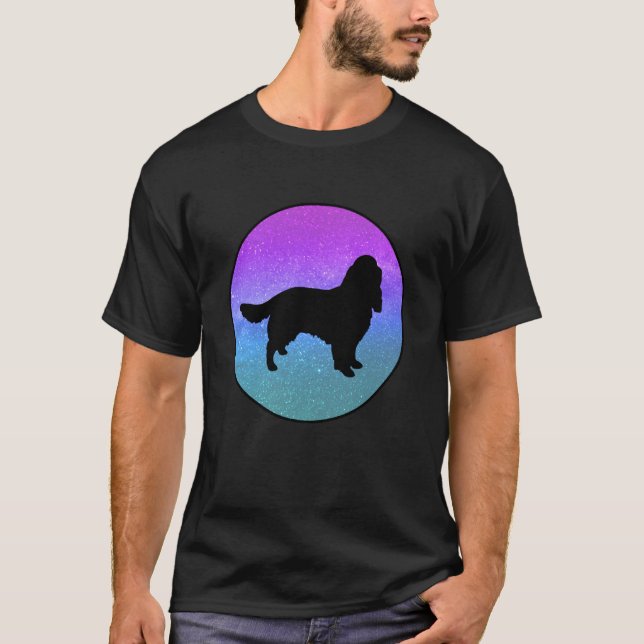 Hundras engelsk springer spaniel Hund Space Galax T Shirt (Framsida)