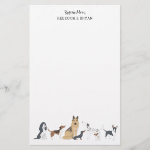 Hundraserna hund vid Räddingen Mamma Pappa vid Mam Brevpapper