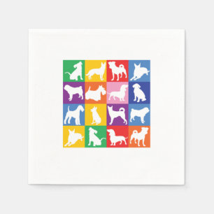 Hundrasers pop Art Retro Hundar ägare Pet Puppy Gi Pappersservett
