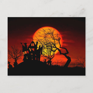 HUNDRAT KVÄLL, HUNDRAT HUS! Halloween ~ Vykort