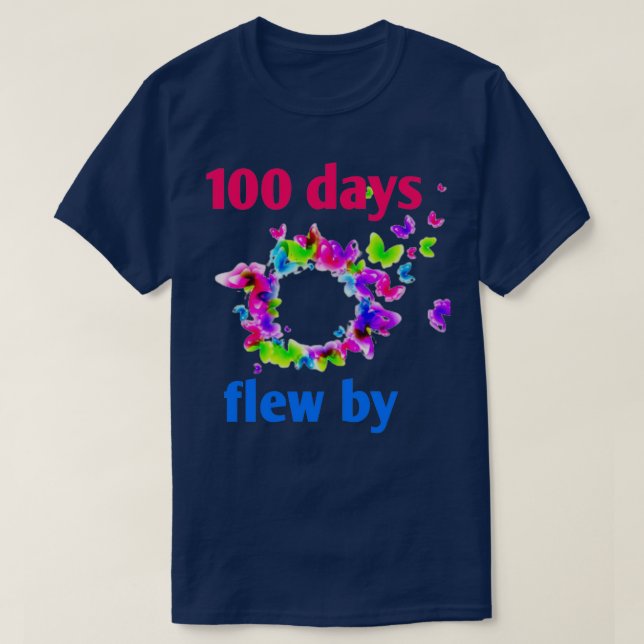 Hundratals dagar flög med roliga skolcitat 4 t shirt (Design framsida)