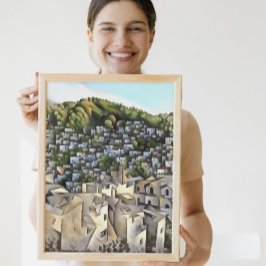 Hundratals hus Kayakoy Fethiye Painting Canvastryck