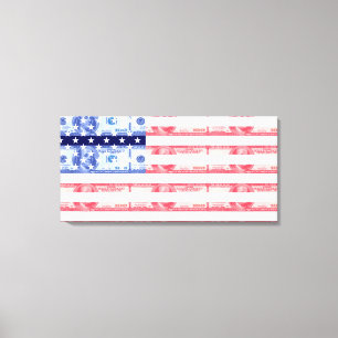 Hundred dollarväxlar amerikan flagga canvastryck