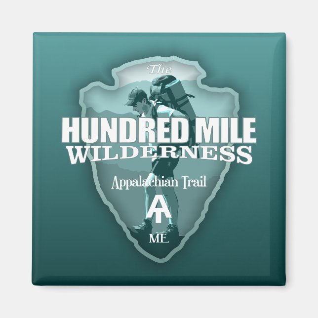 Hundred Mile Wilderness (pilhuvud T) Magnet (Framsidan)