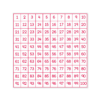 Hundreds Chart Self-Inking Stamp Självfärgande Stämpel