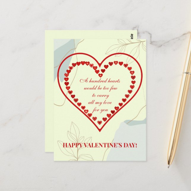 Hundröda hjärtan, Valentine Vykort (Fram/Back In Situ)