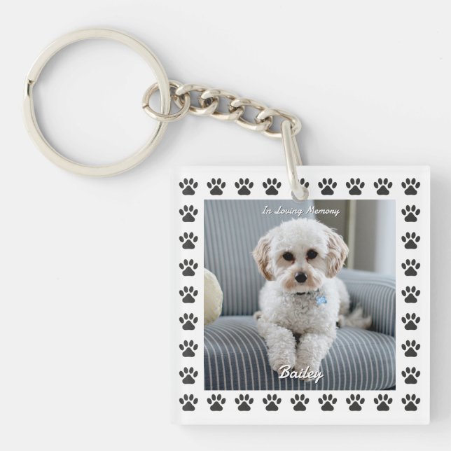 Hund's Photo, Namn, in Loving Memory, Tass avtryck (Framsidan)