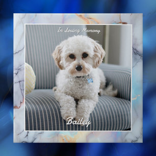 Hund's Photo, Script Namn, in loving Memory, Marbl Kakelplatta