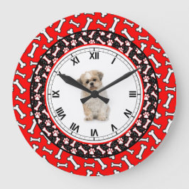 Hund's Porträtt Hund Bone Cute Pooch Ram Stor Klocka