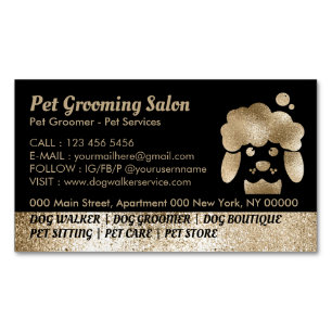 Hundsalong Guld bad spa Magnetiska Visitkort