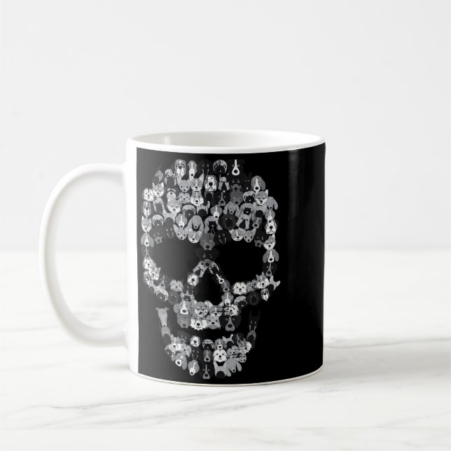 Hundskalle - Kuslig valpskelett - Halloween Kaffemugg (Vänster)