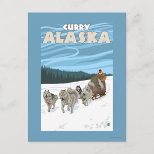 Hundslädfärdsscen - Curry, Alaska Vykort