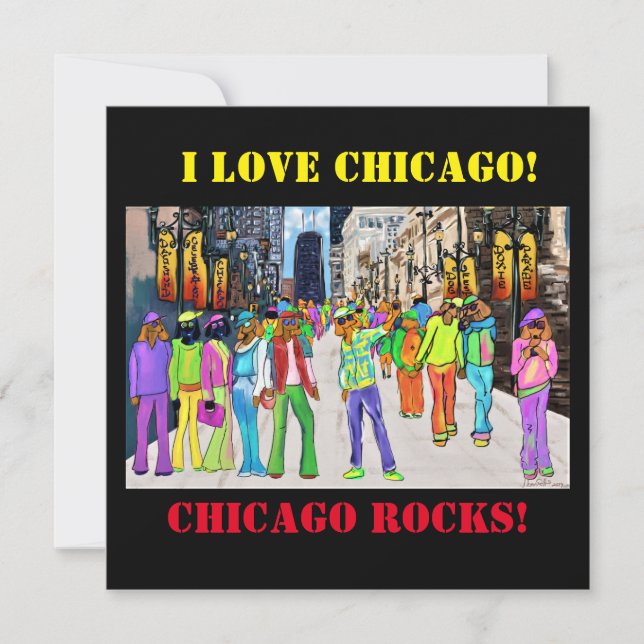 Hundstad City Chicago Julkort (Framsida)