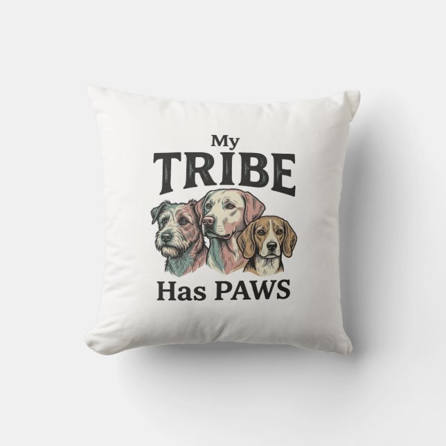 Hundstam har tassar Vintage gravyrdesign_1 Kudde (Framsida)