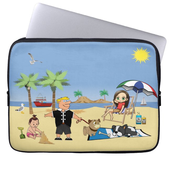 Hundstrand Laptop Fodral (Framsidan)