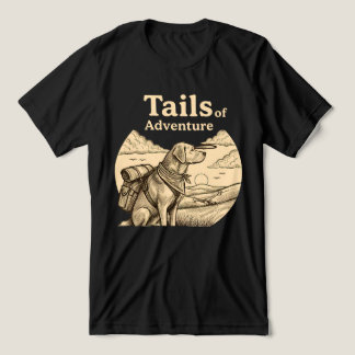 Hundsvansar av äventyr Rolig hundägare som vandrar T Shirt