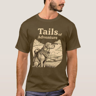 Hundsvansar av äventyr Rolig hundägare som vandrar T Shirt