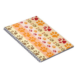 Hundtass avtryckmönster anteckningsbok med spiral