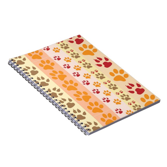 Hundtass avtryckmönster anteckningsbok med spiral (Högra Sidan)