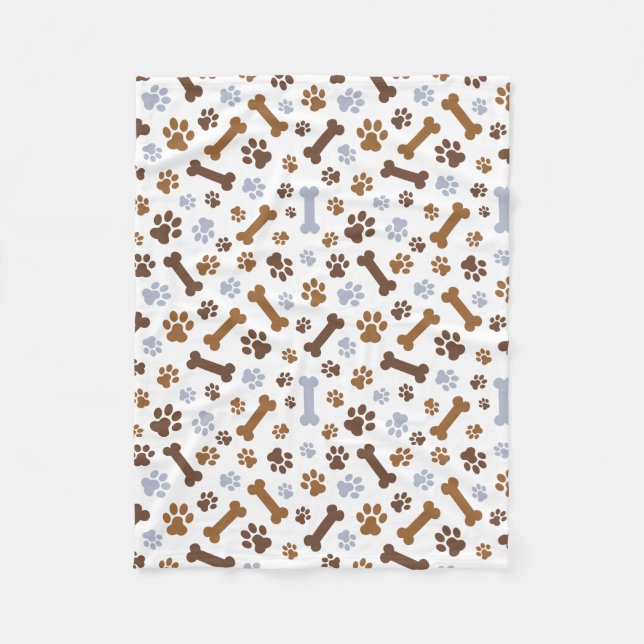 Hundtass avtryckmönster fleecefilt (Framsidan)