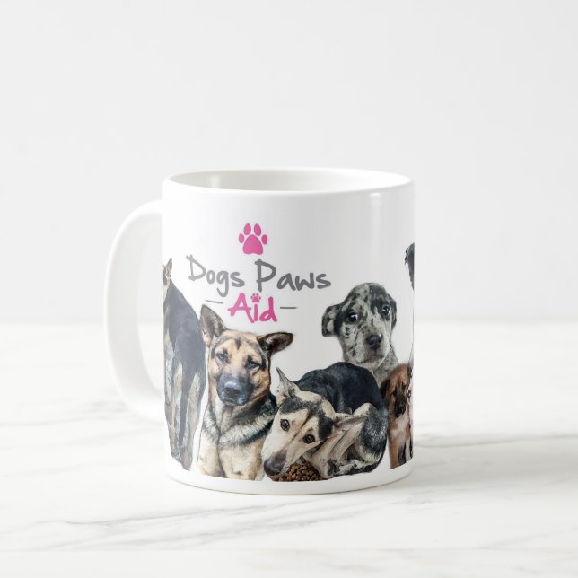 Hundtassar bistår muggen kaffemugg (Framsida vänster)