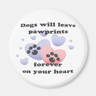 Hundtassavtryck på hjärtan magnet