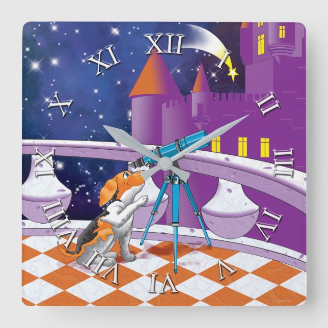 hundteleskop fyrkantig klocka (Framsida)