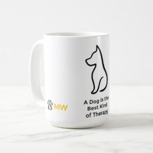 Hundterapimugg – minimalistisk husdjurslinjekonst kaffemugg