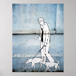 hundvalker graffiti på branimirova street, croatia poster